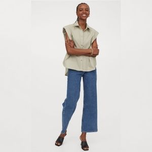 H&M SLEEVELESS PADDED SHOULDER  SHIRT